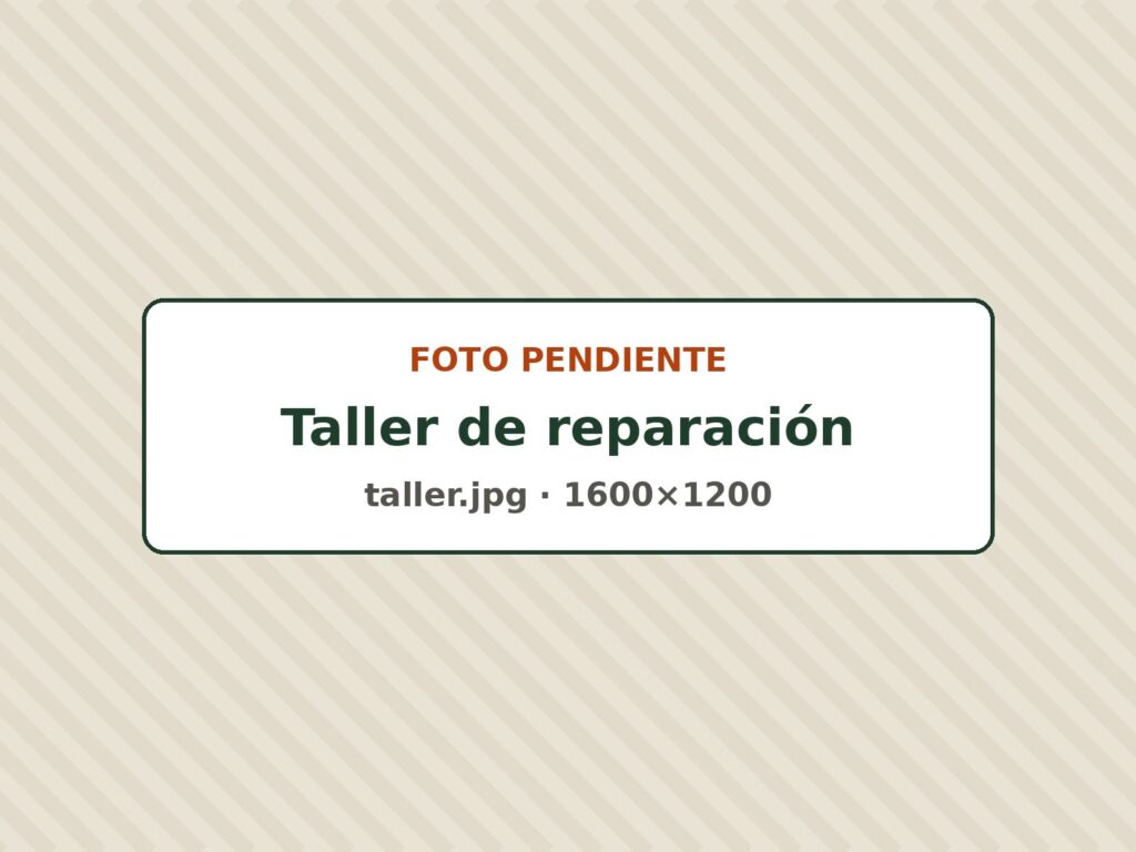 Reparación de una motosierra en el taller